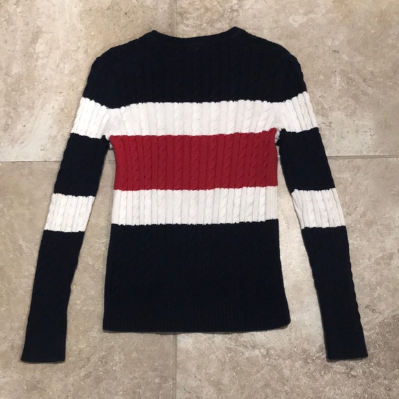 EUC! Tommy Hilfiger Blue,red, & off white womans sweater. Size medium. - Picture 4 of 4